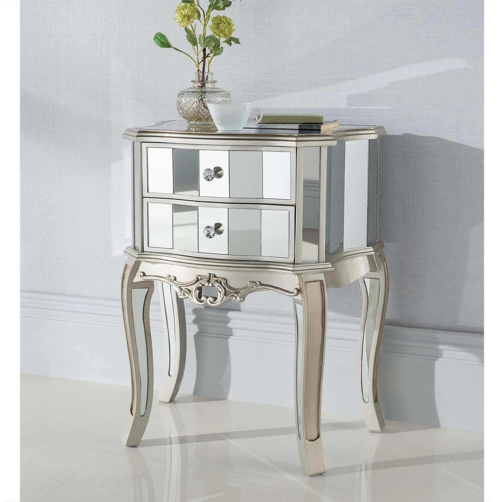 Mirrored Antique French Style Bedside Table Buy Mirror Nightstand Side Table Modern Glass Nightstand Vintage Nightstands Product On Alibaba Com