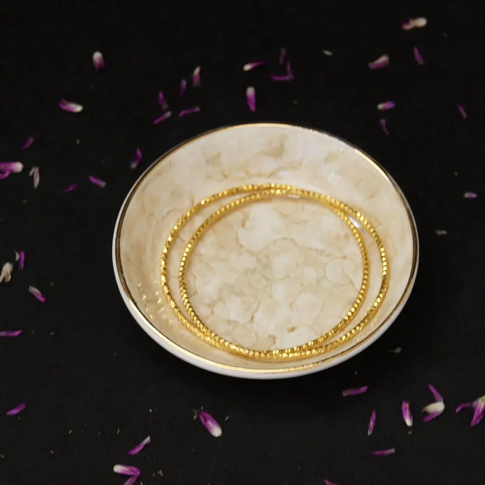 Handmade Novei Design Jewellery Tray Gold Ceramic Plate Buy Jewellery