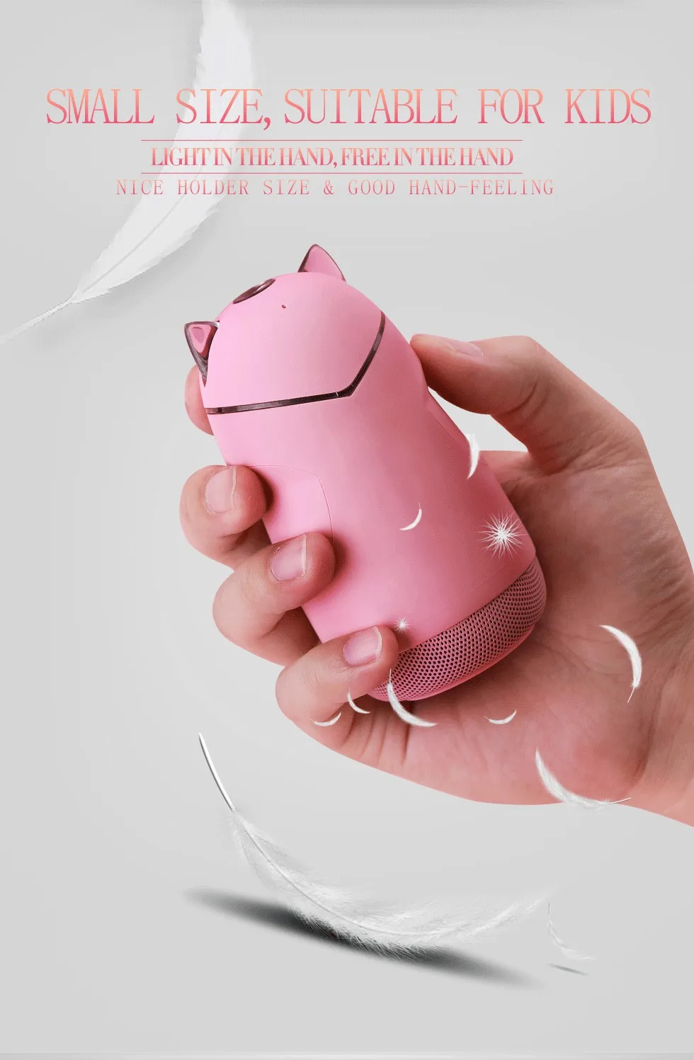 2019 new design gift promotion cute mini speaker cat style portable bluetooth speaker support bluetooth/TF card/hands-free call - ANKUX.COM