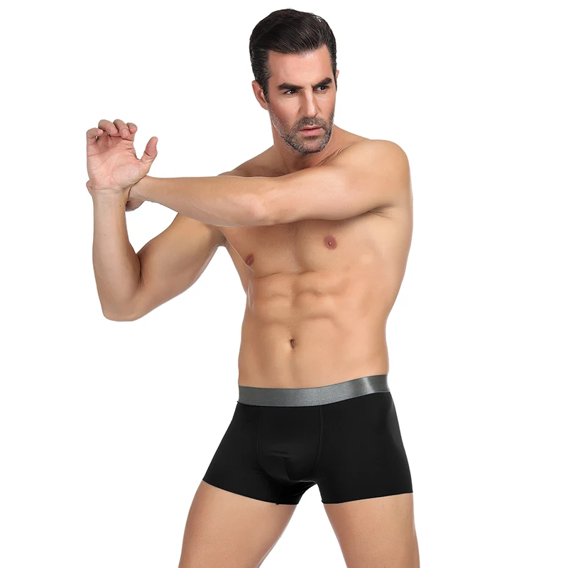 

Wholesale high quality breathable boxer shorts men cotton underwear, Black;gray;navy