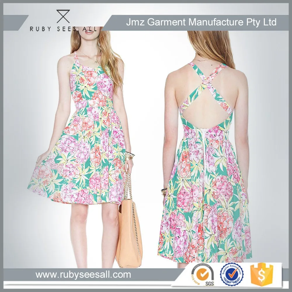 High Quality Floral Printed Chiffon Ladies Summer Dresses Buy Floral