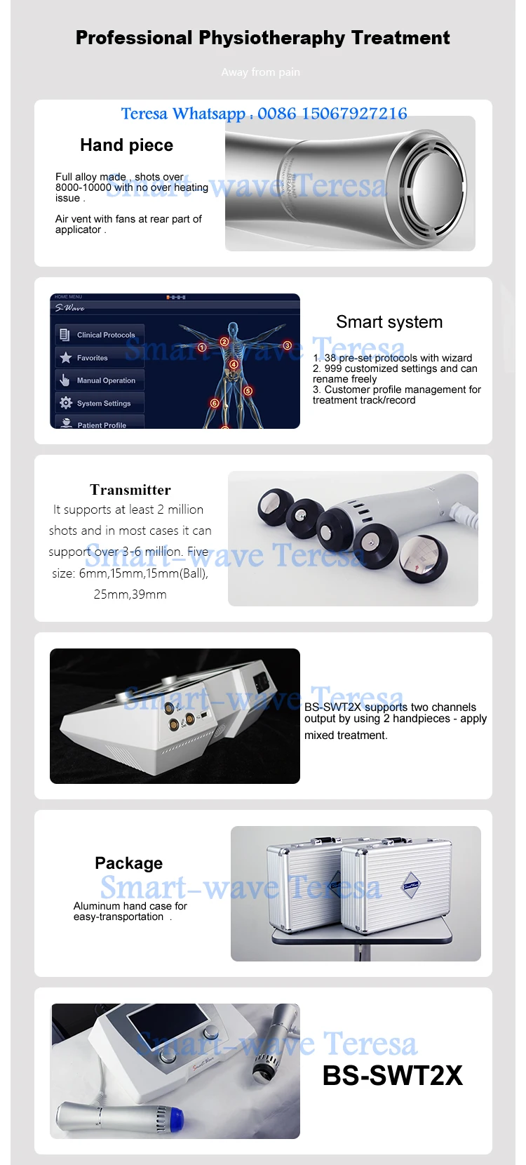 Unfocused BS-SWT2X ED shock wave ed therapy penis enlargement machine male