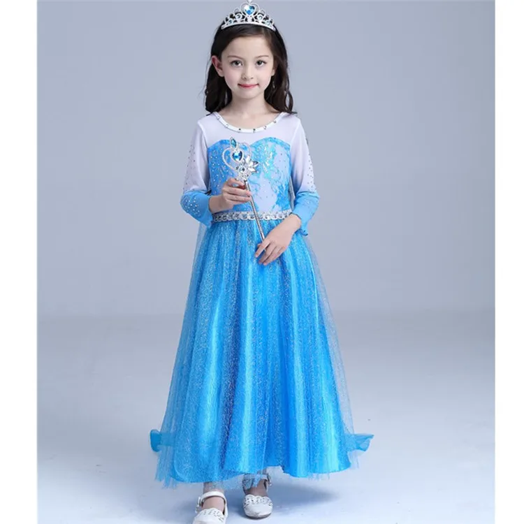 Elsa Dress Princess Costume Halloween Outfit Frozen Snowflake Queen ...