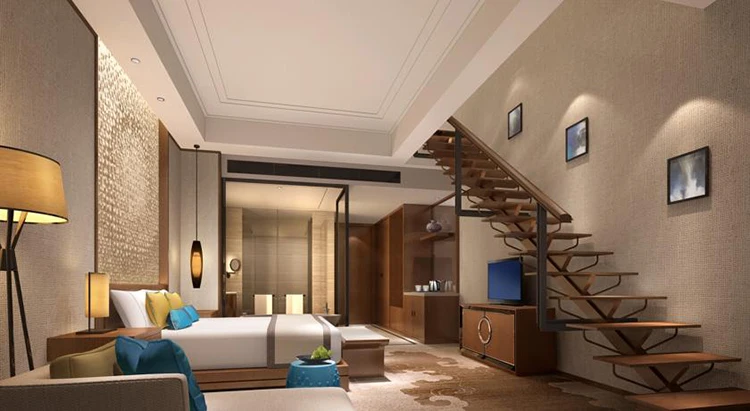 Antique white hotel bedroom set customized wooden bedroom furniture set