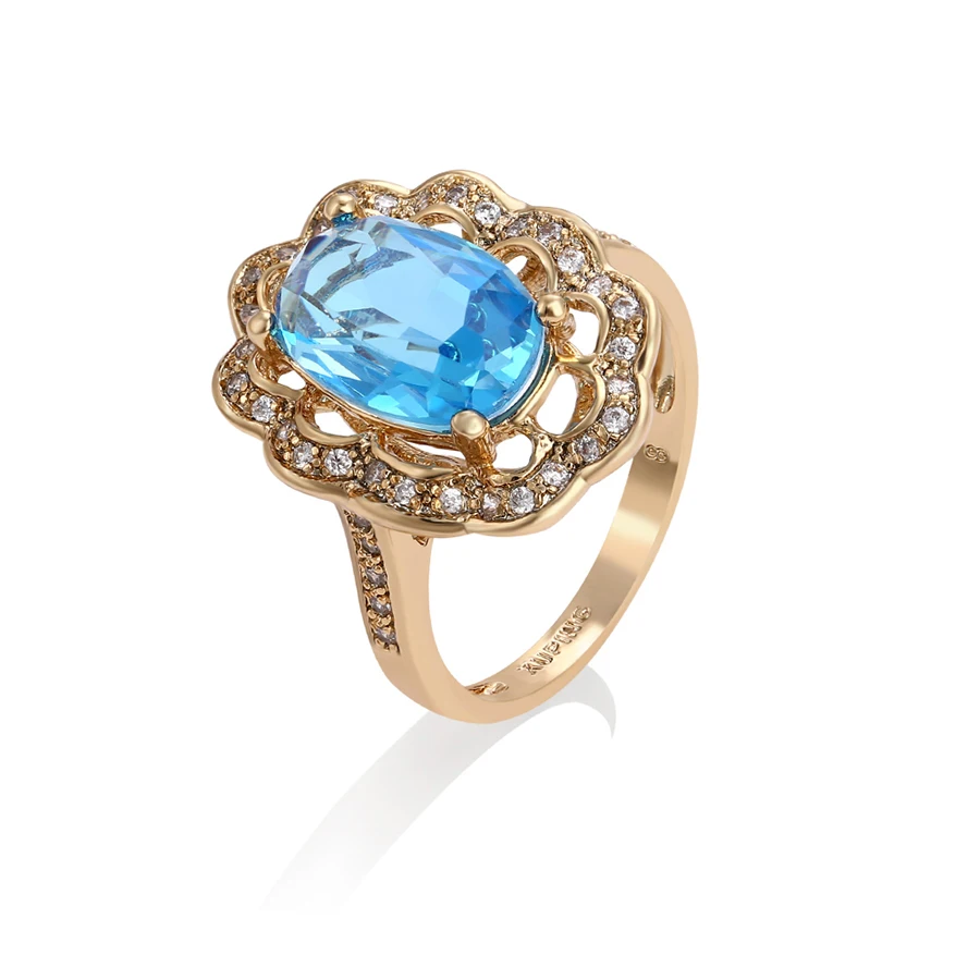 

13553 Xuping beautiful gold ring sapphire wedding custom ring