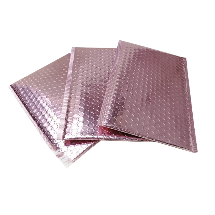 
Factory Wholesale Custom Printed pink Colored Plastic Bubble Mailing Bag Padded Envelope/Metallic Poly Bubble Mailer 