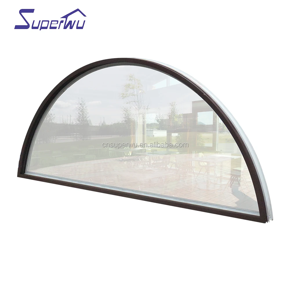 Semicircle curved fixed panel glass aluminum window