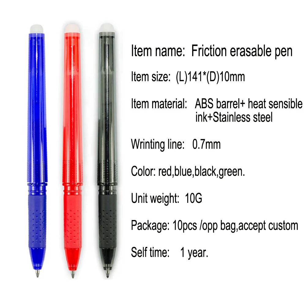 Novelty Erasable Gel Ink Pen Friction Erasable Pen Eraser Ball Pen