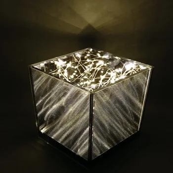 2018 New Arrival Unqie Design Infinity Box Vase With Led Light