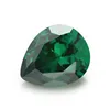 Pear CZ machine cut synthetic green gems