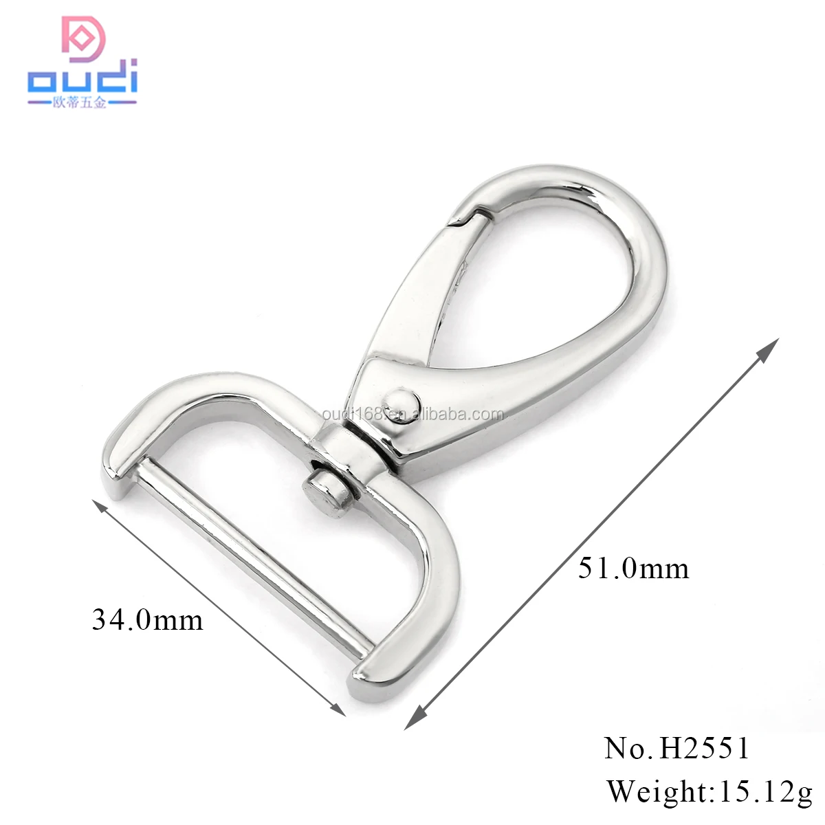 Ecofriendly Zinc Alloy Snap Hook Plating Accessories For D Ring Snap