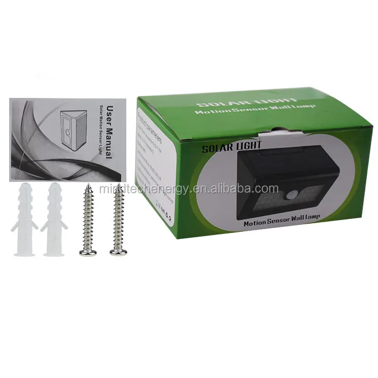 Save electricity solar gate light, IP65 4W security sensor light motion