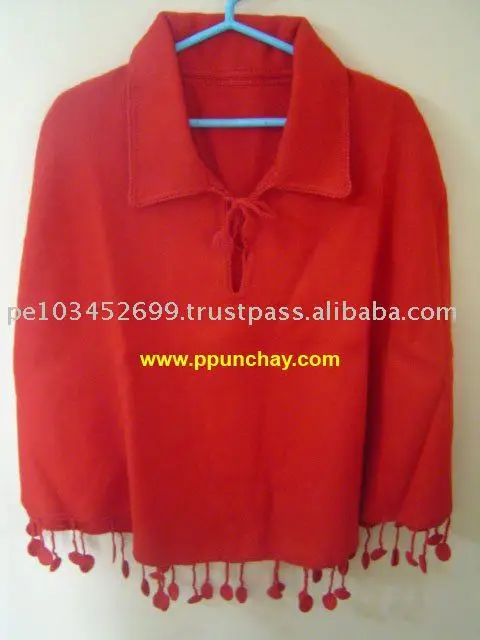 
100% Baby Alpaca Poncho Cape Peru 