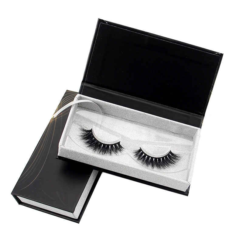 

Easyzlm Custom Box 3D Mink Strip Eyelash Wholesale False Eyelash, Natural black