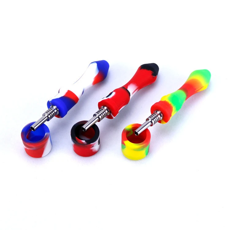 

Manufacturer Custom Printing Silicone Dabs Rig A21 Silicone Water Pipes Smoking with 10mm Titanium Nail