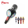 Fashion Home Ktv bluetooth wireless handhold karoke microphone with Led light