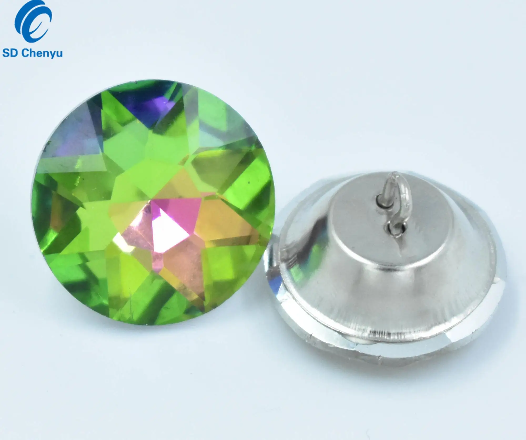 China Manufacturer 1 Inch Upholstery Tufting Crystal Buttons With Metal