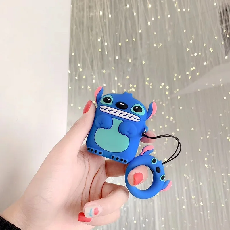 

silicone stitch protective cover for airpods case cute cartoon stitch earphone cover BIA018, N/a
