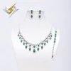 2018 fashion color zircons heavy shining copper brass big luxury white gold plated wedding jewelry set