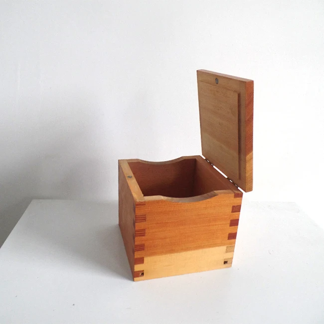 custom pine wood box with hinged lid