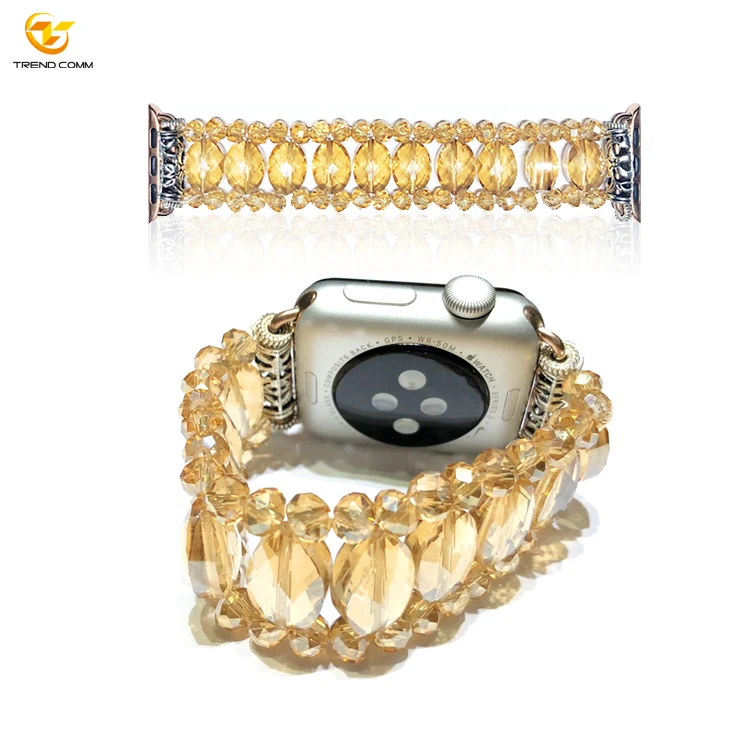 

42mm Crystal Custom Bead Bracelet Band 38mm for Apple Watch Strap, Can cuatom