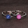 Fashion Design White Gold 925 Silver Blue Star Sapphire Ring for Sale