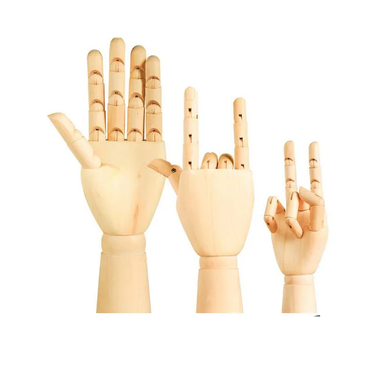

Flexible Manikin Artist Wooden Hand Model, Customized color