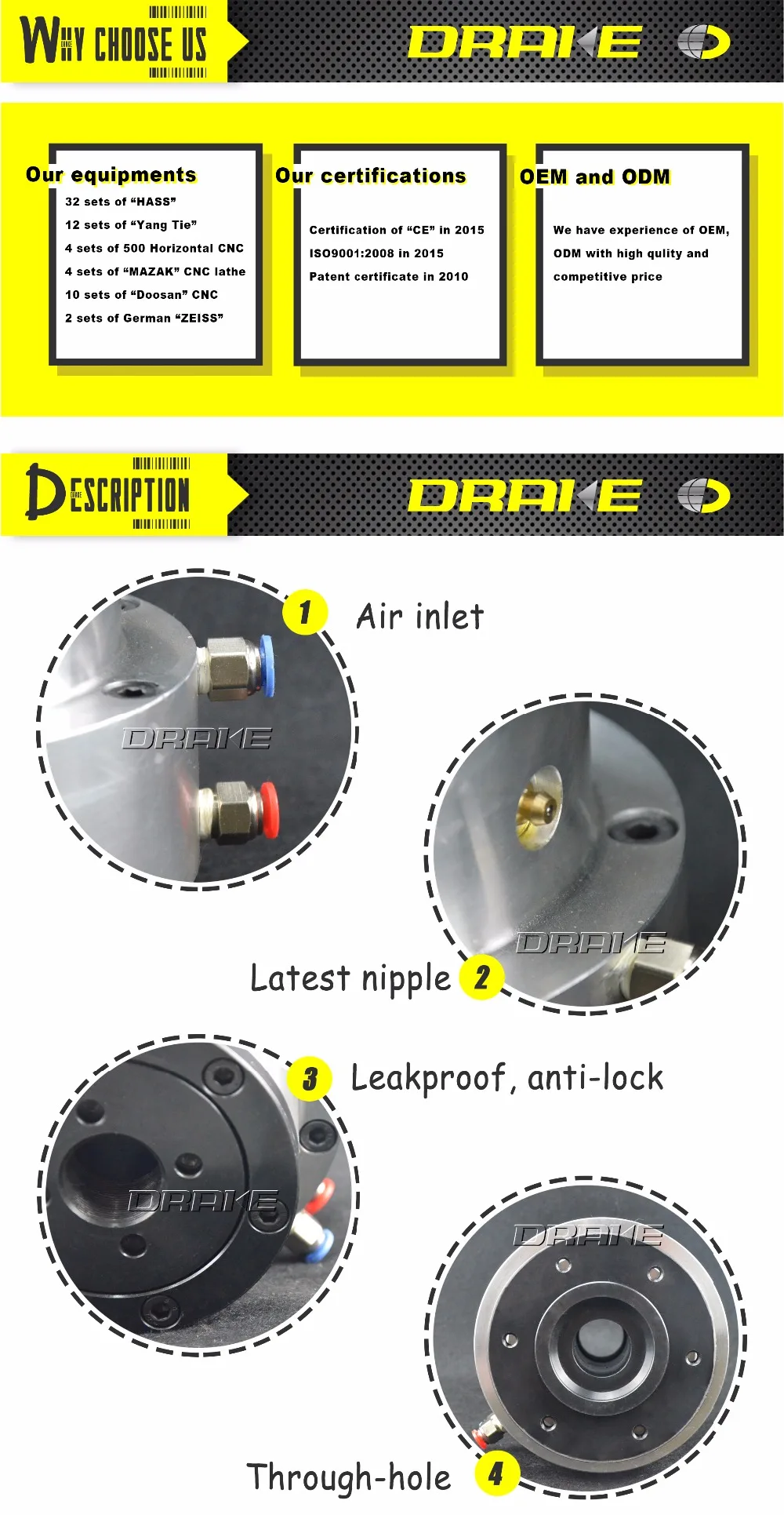 Rotary Throughhole Air Operated Pneumatic Air Cylinders For Hollow Spindle Lathe Buy Rotary