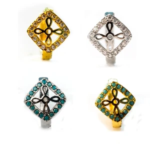 2019 wholesale clip on earrings zircon hoop ear ring for jewelry making supplies