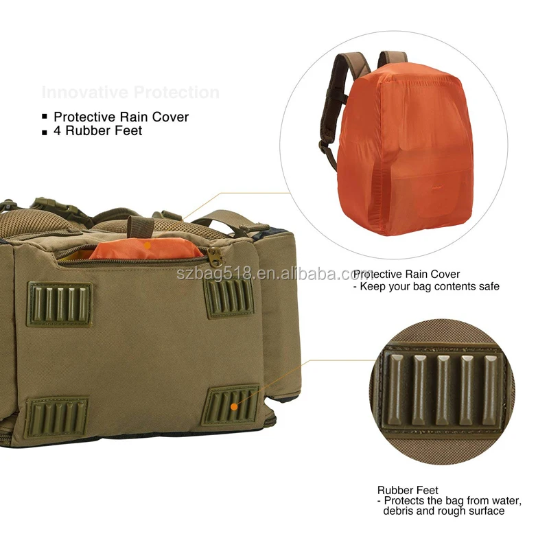 Fishing Tackle Backpack Fishing Bag with Rain Cover