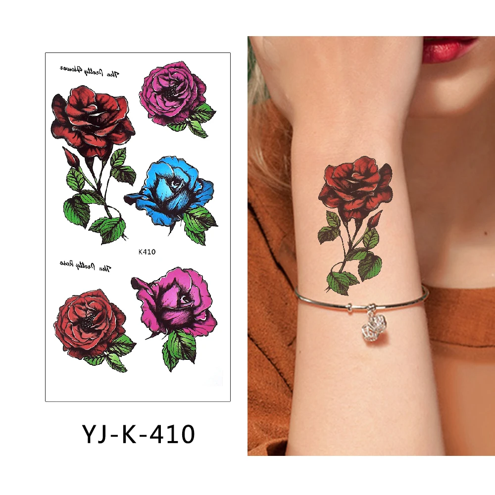 

YJ-K New Design Tatoo Sticker Hot Selling Rose Temporary Body Tattoo Sticker, Colorful / customized