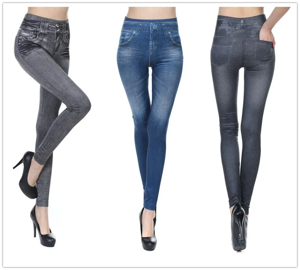 Women's Slim Leggings Blue And Black Jean Girls Seamless Jeggings - Women's Slim Leggings,Jean Jeggings,Seamless Jeggings Product on Alibaba.com