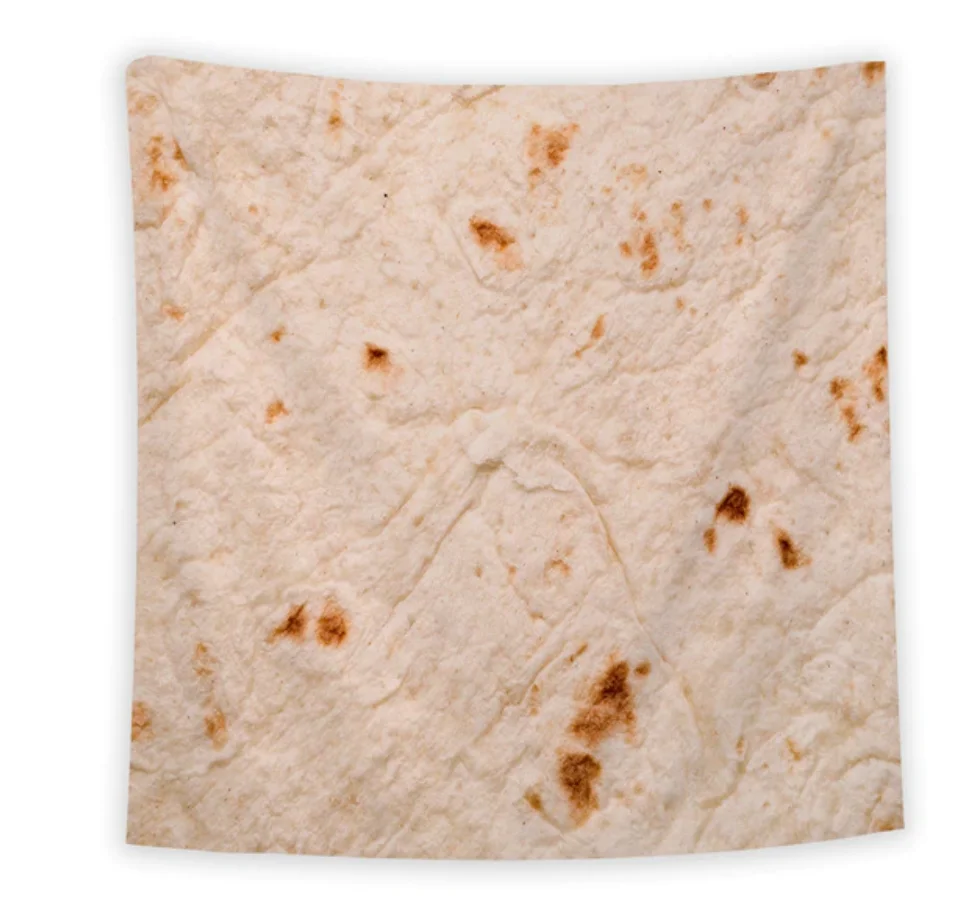 

Custom round/rectangle tortilla blanket Outdoor Microfiber burrito blanket cobija