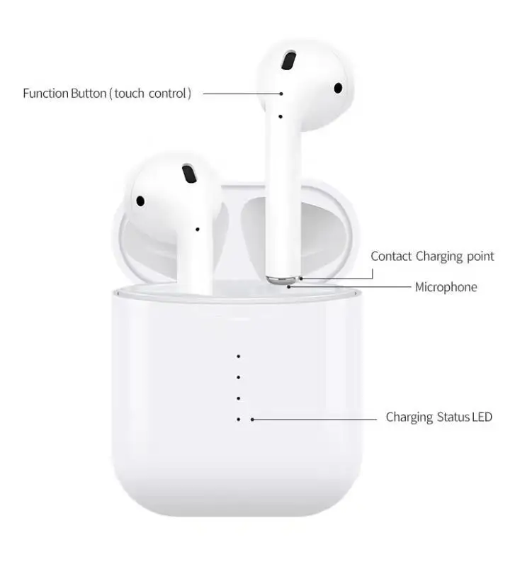 

2019 Trending Product wireless charger bluetooth headset Realtek chip earphone headphone i10tws touch