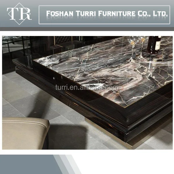 New classic luxury marble top y base de madera mesa de comedor ...