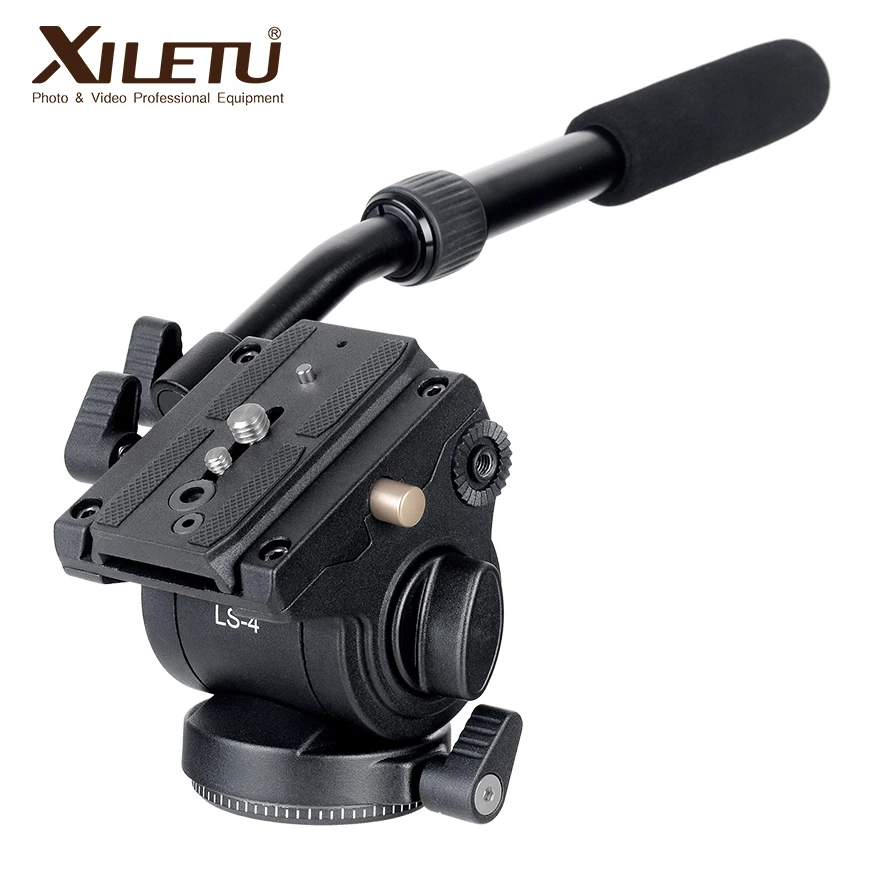 

XILETU LS-4 professional Handgrip Video Photography Fluid Drag Hydraulic Tripod ball Head, Black