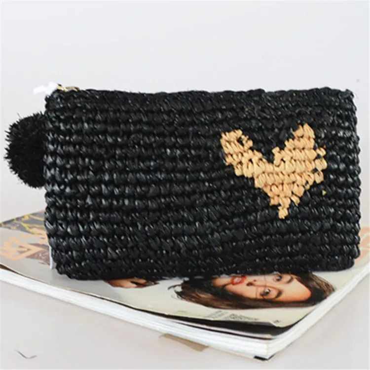 

New straw cosmetic bag for party decorations women clutch bag, Custom made