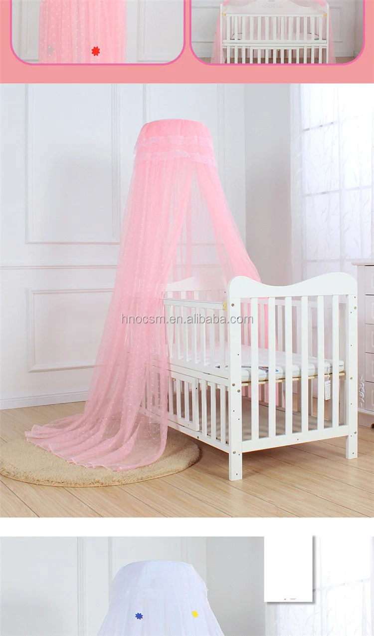 Palace Style Round Dome Baby Mosquito Net Princess Jacquard Mesh