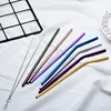 high quality stainless steel drinking metal straw with brush