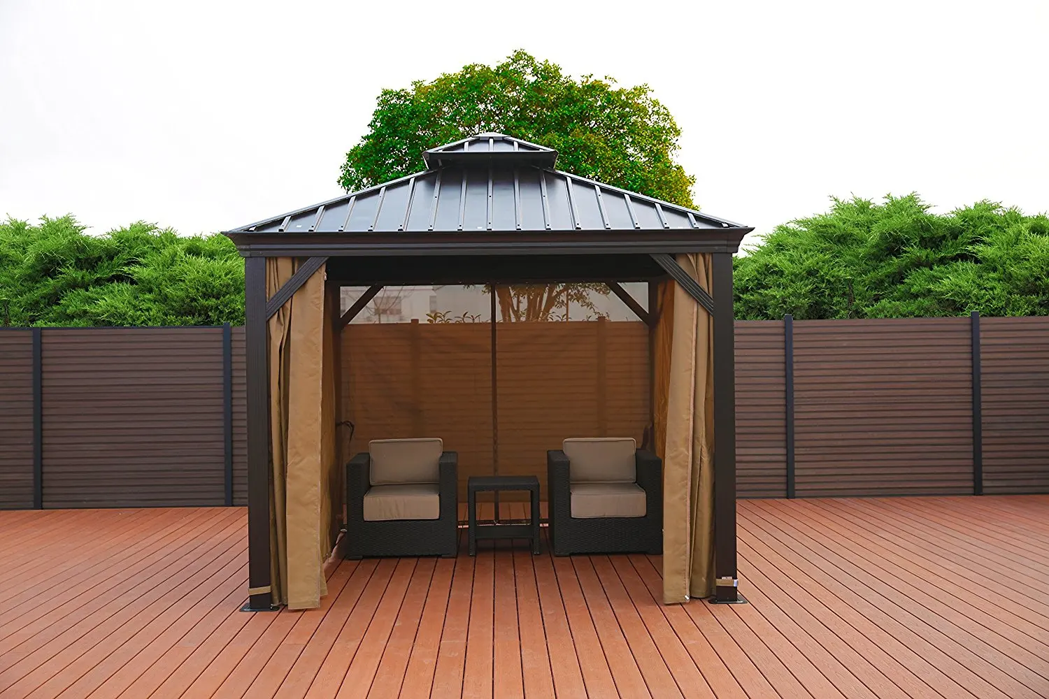 Buy Patio Garden Party Tent Gazebo Canopy with Iron Roof ...