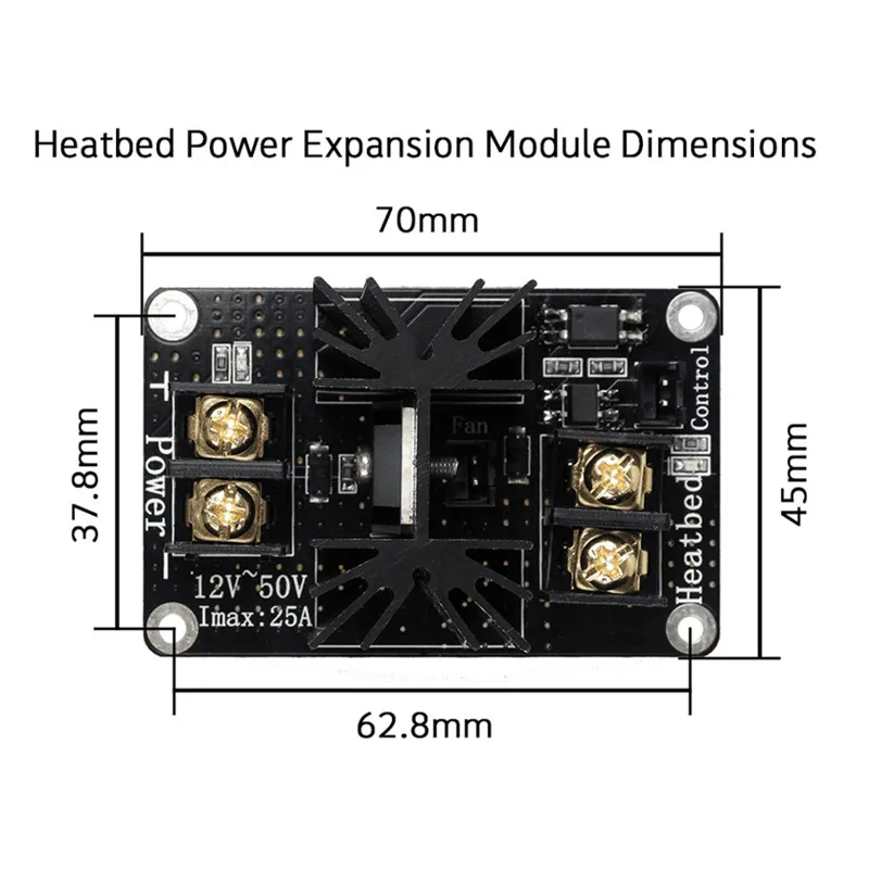 25a Mosfet Expansion Module Heated Bed High Power Hot Bed With Cable ...