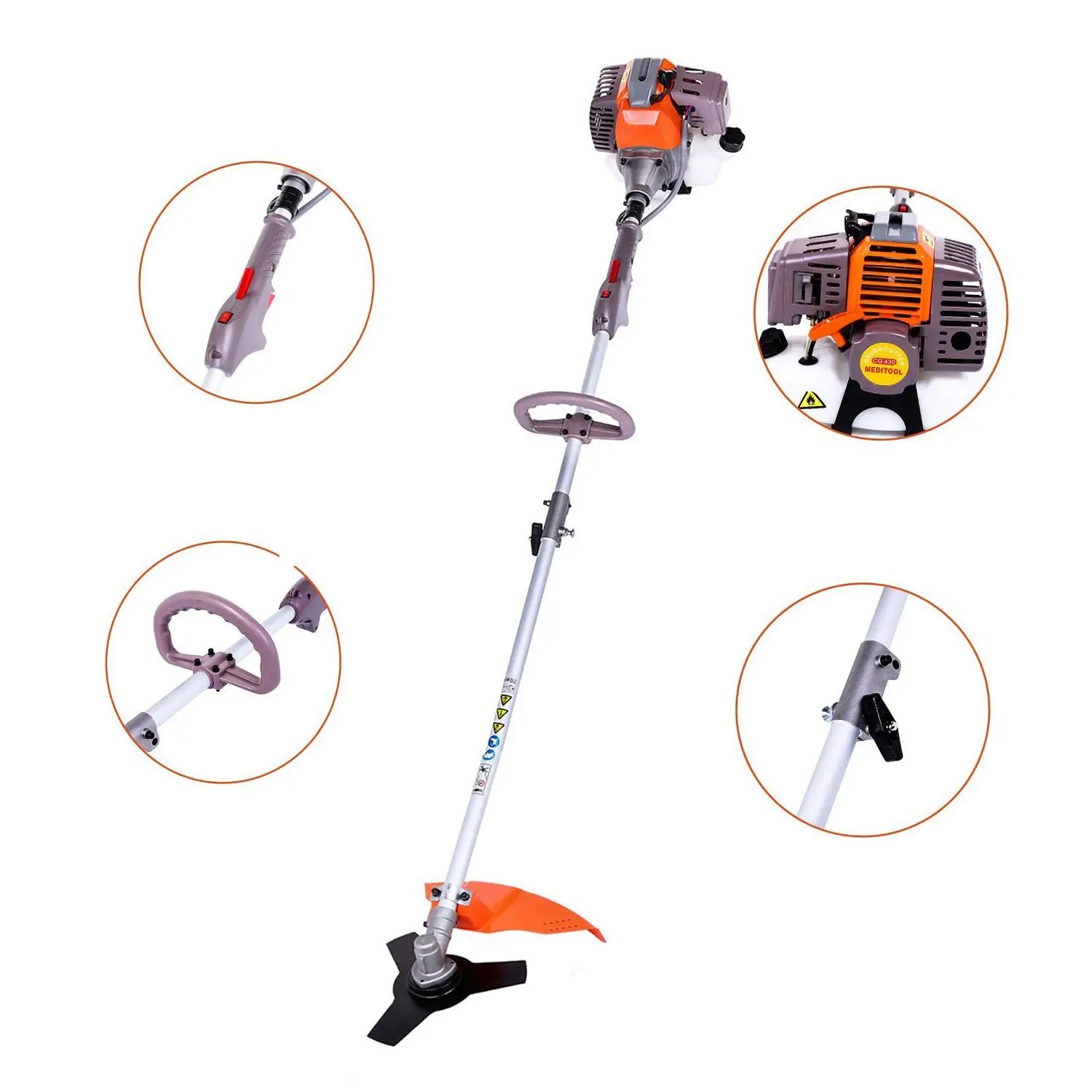 Get Quotations · shaofu Brush Cutter, 17-Inch Straight Shaft Gas Powered  String Trimmer 2-cycle