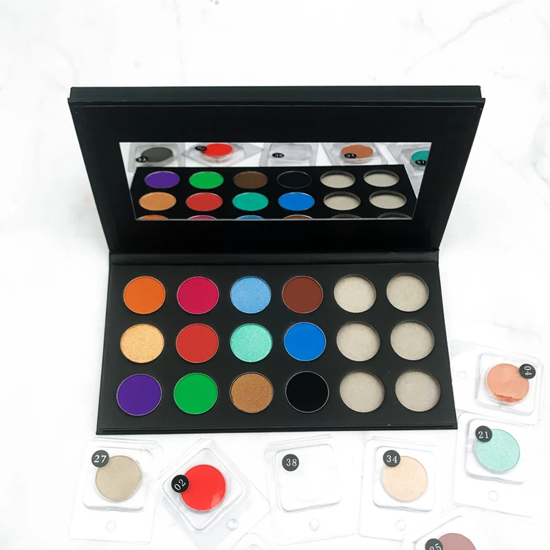 

High pigment cosmetics custom private label eyeshadow palette 18 color customize your own color eye shadow pallet, N/a