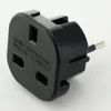 3pin Flat UK to EU Europe Adaptor plug with socket