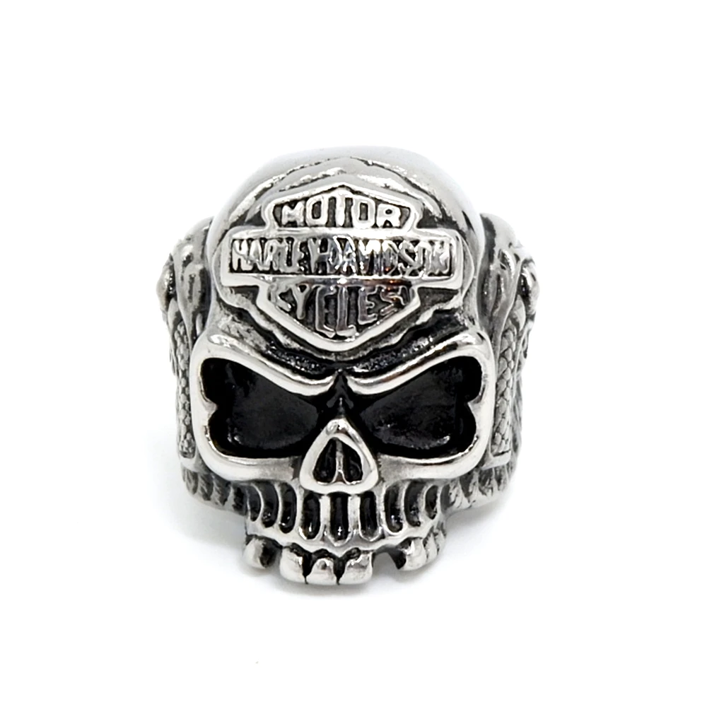 

Skull christmas decoration 2018 new products boy silver rings