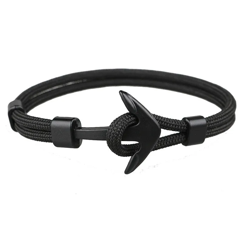 

Wholesale vikings accessories rope bracelet anchor bracelet men, Black/rose gold/gold/silver