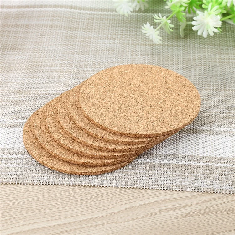Custom Printed Wholesale Sublimation Round Natural Blank Cork Coaster
