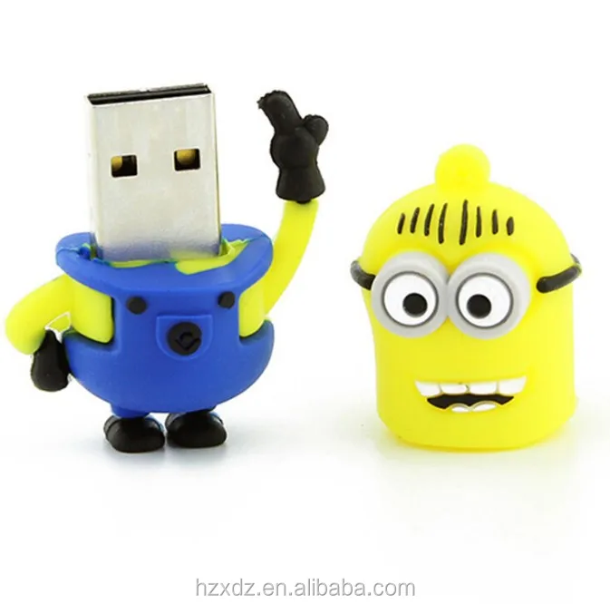 mini cartoon 8GB usb flash pen drive,Yellow People usb flash pen drive 8GB Plastic Low Price