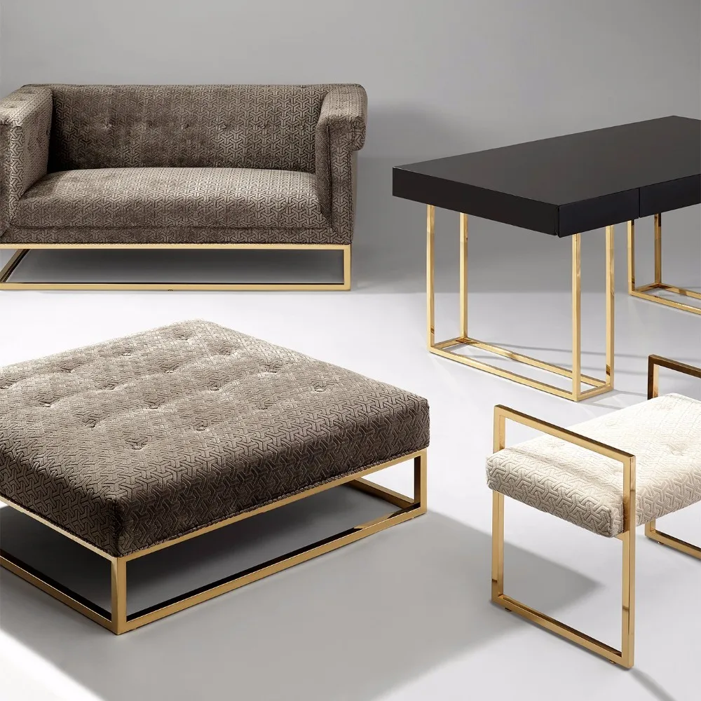 Stainless Steel Gold Frame Modern Fabric Sofa For Living Room Buy