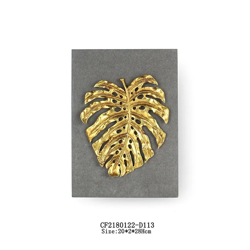 Resin goldleaf sculpture cement board maple leaf wall decor supplier